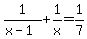 1%2F%28x-1%29%2B1%2Fx=1%2F7
