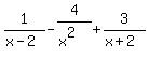 1%2F%28x-2%29+-+4%2F%28x%5E2%29+%2B+3%2F%28x%2B2%29
