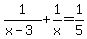 1%2F%28x-3%29%2B1%2Fx=1%2F5