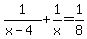 1%2F%28x-4%29%2B1%2Fx=1%2F8