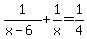 1%2F%28x-6%29%2B1%2Fx=1%2F4