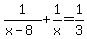 1%2F%28x-8%29%2B1%2Fx=1%2F3