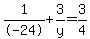 1%2F-24+%2B+3%2Fy+=+3%2F4