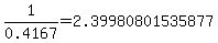 1%2F0.4167=2.39980801535877