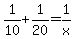 1%2F10%2B1%2F20=1%2Fx