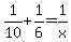 1%2F10+%2B+1%2F6+=+1%2Fx