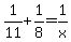 1%2F11%2B1%2F8=1%2Fx