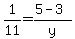 1%2F11=%285-3%29%2Fy