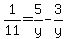 1%2F11=5%2Fy-3%2Fy