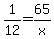 1%2F12=65%2Fx