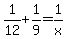 1%2F12+%2B+1%2F9+=+1%2Fx