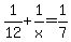 1%2F12+%2B+1%2Fx+=+1%2F7