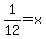 1%2F12+=+x