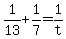 1%2F13%2B1%2F7=1%2Ft+
