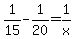 1%2F15+-+1%2F20+=+1%2Fx
