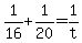 1%2F16+%2B+1%2F20+=+1%2Ft