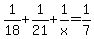 1%2F18%2B1%2F21%2B1%2Fx=1%2F7