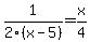 1%2F2%28x-5%29=x%2F4