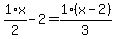 1%2F2%2Ax-2=1%2F3%2A%28x-2%29