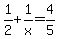 1%2F2%2B1%2Fx=4%2F5