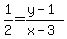 1%2F2=%28y-1%29%2F%28x-3%29%29