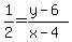 1%2F2=%28y-6%29%2F%28x-4%29