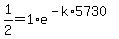 1%2F2=1%2Ae%5E%28-k%2A5730%29