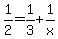 1%2F2=1%2F3%2B1%2Fx