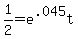 1%2F2=e%5E.045t