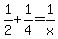 1%2F2+%2B+1%2F4+=+1%2Fx