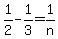 1%2F2-1%2F3=1%2Fn