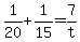 1%2F20+%2B+1%2F15+=+7%2Ft