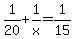 1%2F20+%2B+1%2Fx+=+1%2F15