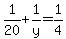 1%2F20+%2B+1%2Fy+=+1%2F4