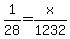 1%2F28+=+x+%2F1232