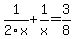 1%2F2x%2B1%2Fx=3%2F8
