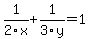 1%2F2x+%2B+1%2F3y=1