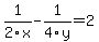1%2F2x+-+1%2F4y+=+2+