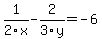 1%2F2x+-+2%2F3y=-6