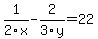 1%2F2x-2%2F3y=22