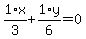 1%2F3%2Ax+%2B+1%2F6%2Ay=0