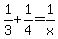 1%2F3%2B1%2F4=1%2Fx