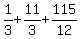 1%2F3+%2B+11%2F3+%2B+115%2F12