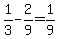 1%2F3-2%2F9=1%2F9