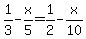1%2F3-x%2F5=1%2F2-x%2F10+