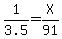 1%2F3.5=X%2F91