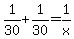 1%2F30+%2B+1%2F30+=+1%2Fx