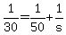 1%2F30+=+1%2F50+%2B+1%2Fs
