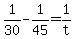 1%2F30+-+1%2F45+=+1%2Ft