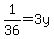 1%2F36+=+3y